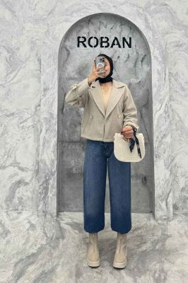 کت فوتر یقه انگلیسی آستین سگک PRADAS