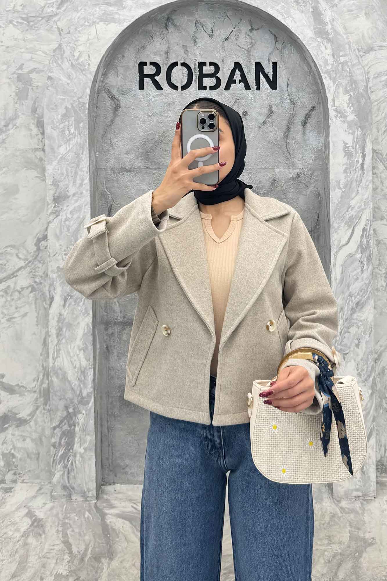 کت فوتر یقه انگلیسی آستین سگک PRADAS