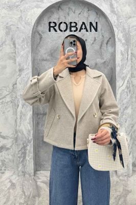 کت فوتر یقه انگلیسی آستین سگک PRADAS