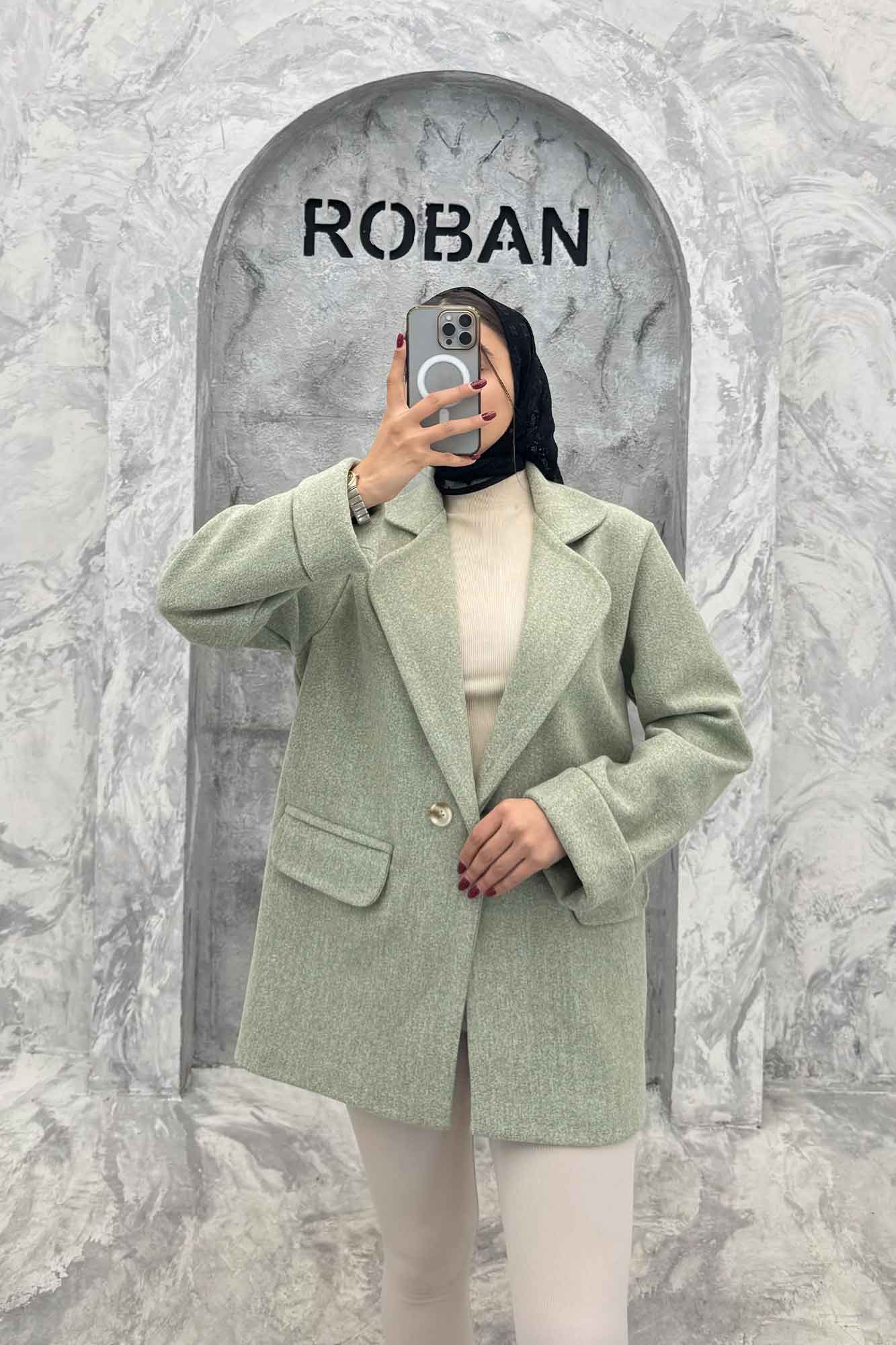 پالتو فوتر یقه ب ب دو جیب پاکتی TIMA