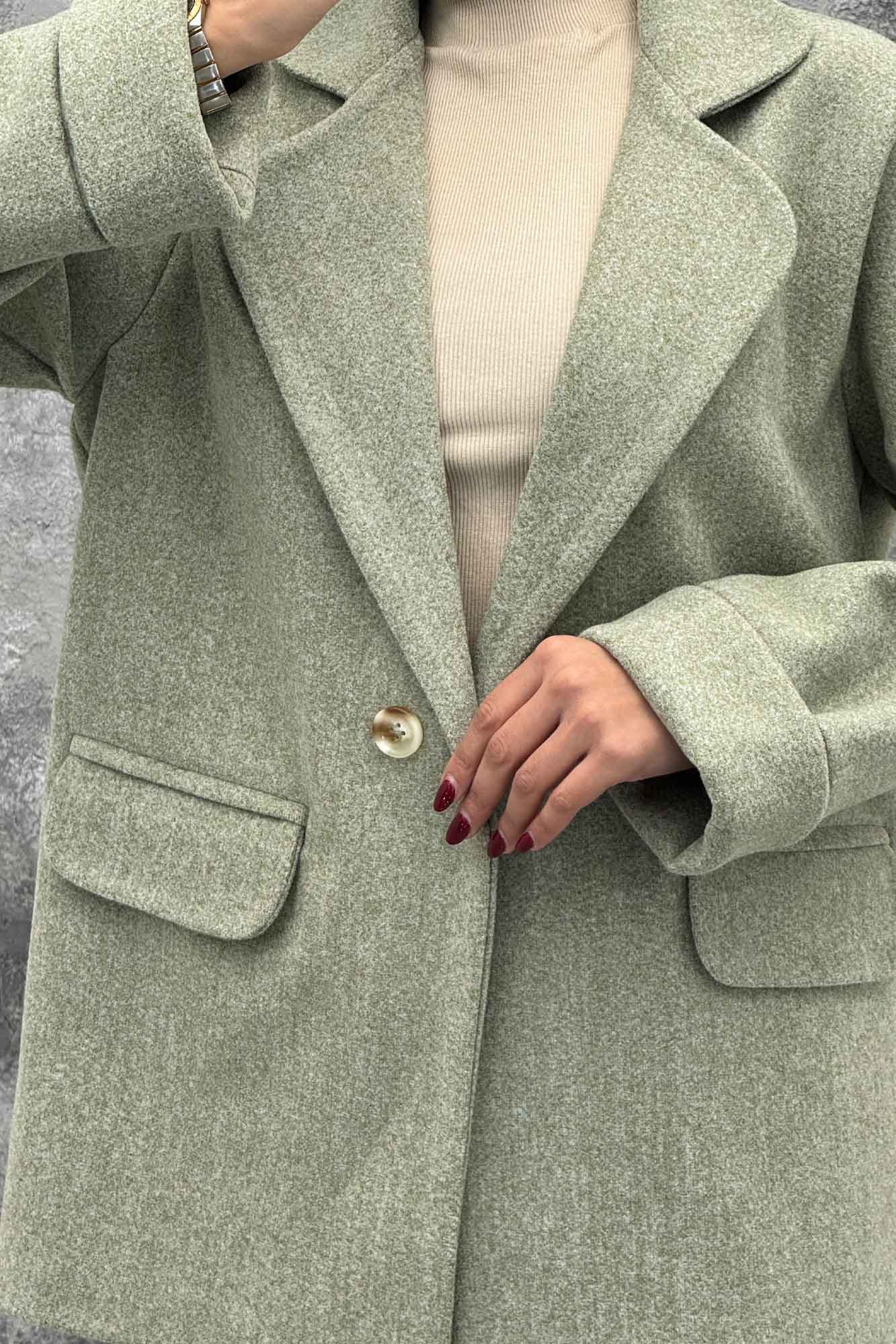 پالتو فوتر یقه ب ب دو جیب پاکتی TIMA