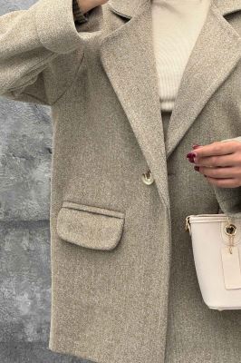 پالتو فوتر یقه ب ب دو جیب پاکتی TIMA