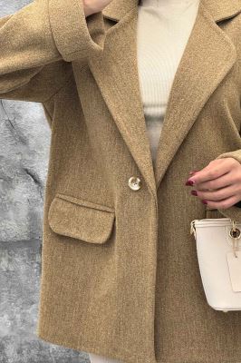 پالتو فوتر یقه ب ب دو جیب پاکتی TIMA