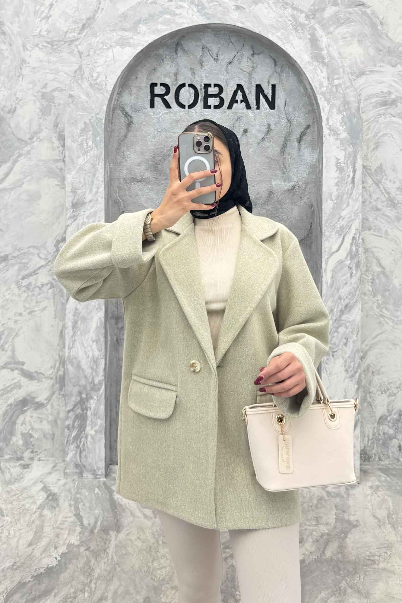 پالتو فوتر یقه ب ب دو جیب پاکتی TIMA