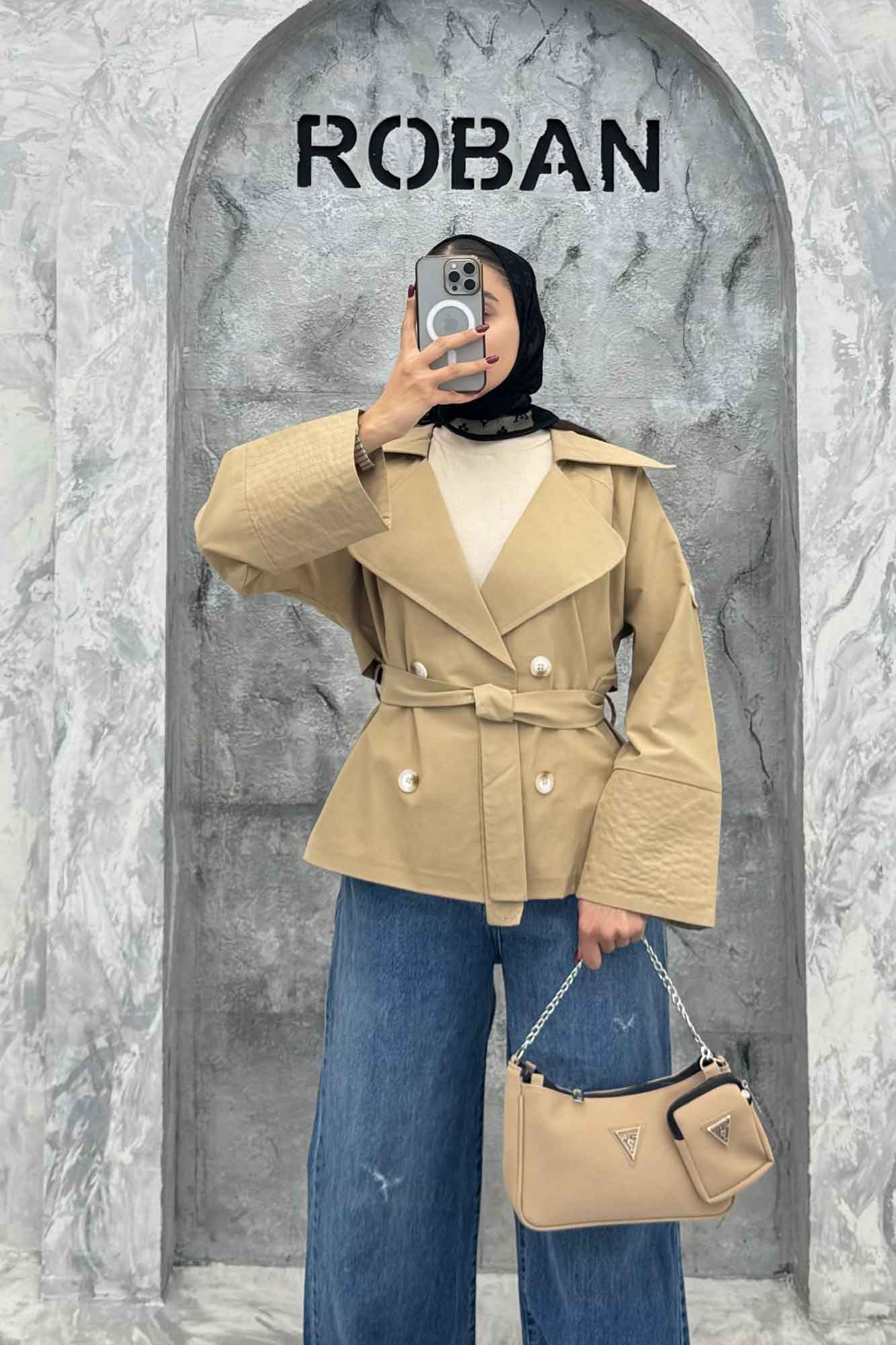 ترنچ کت آستین دوخت کتان زارا