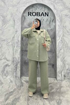 ست پالتو و شلوار فوتر دو جیب پاکتی PLUR