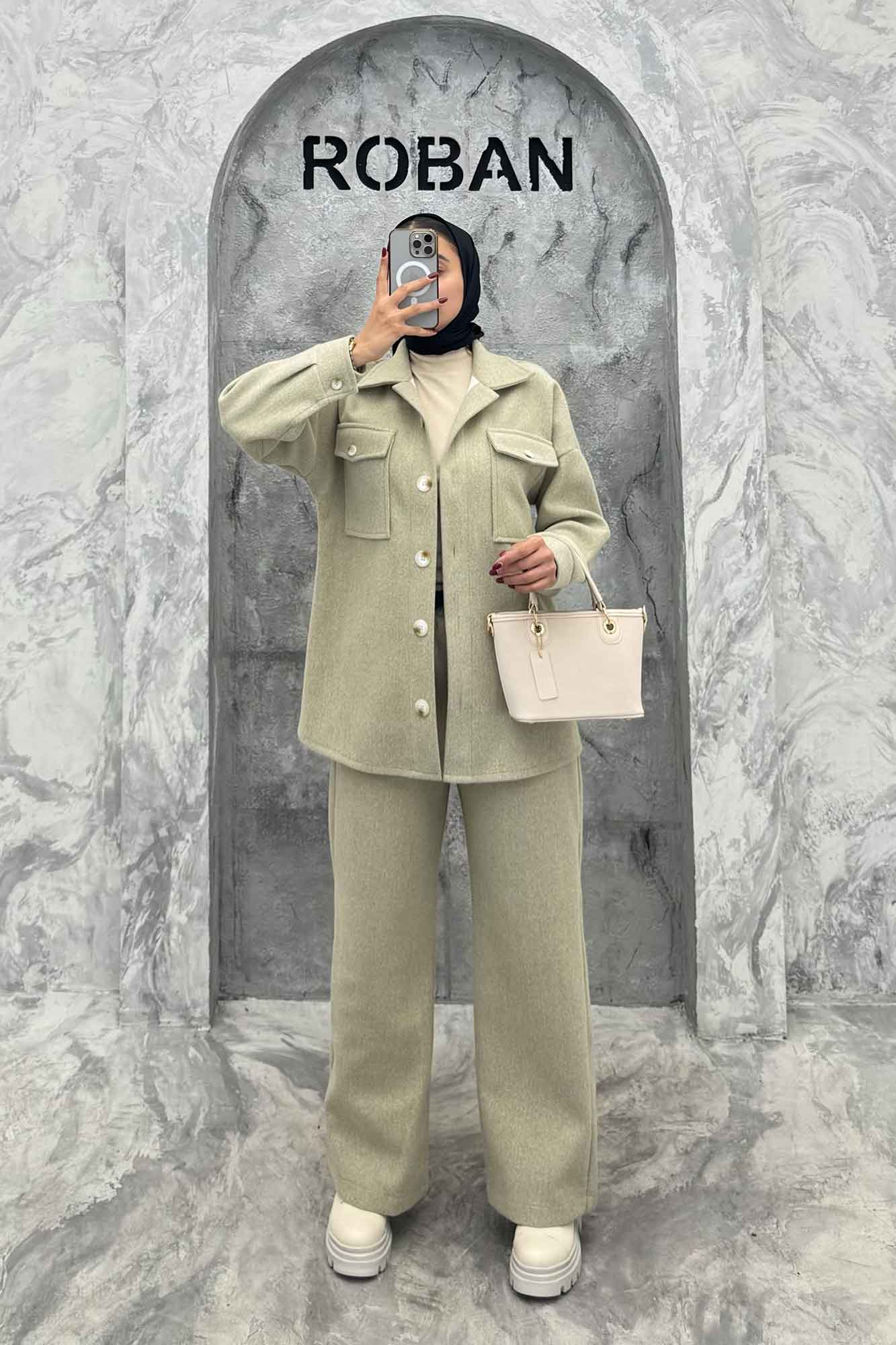 ست پالتو و شلوار فوتر دو جیب پاکتی PLUR