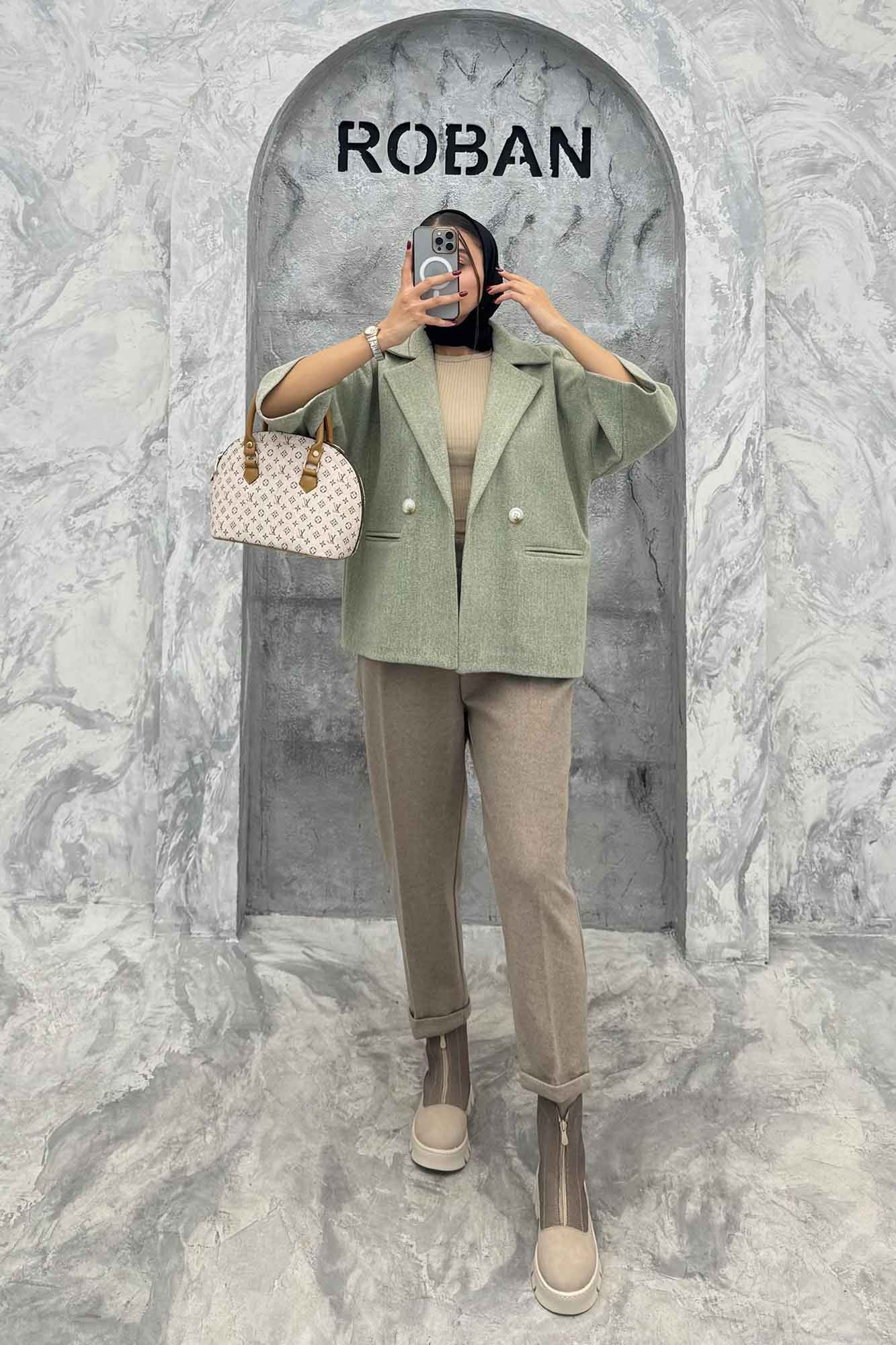 کت آستین سه رب فوتر دو دکمه