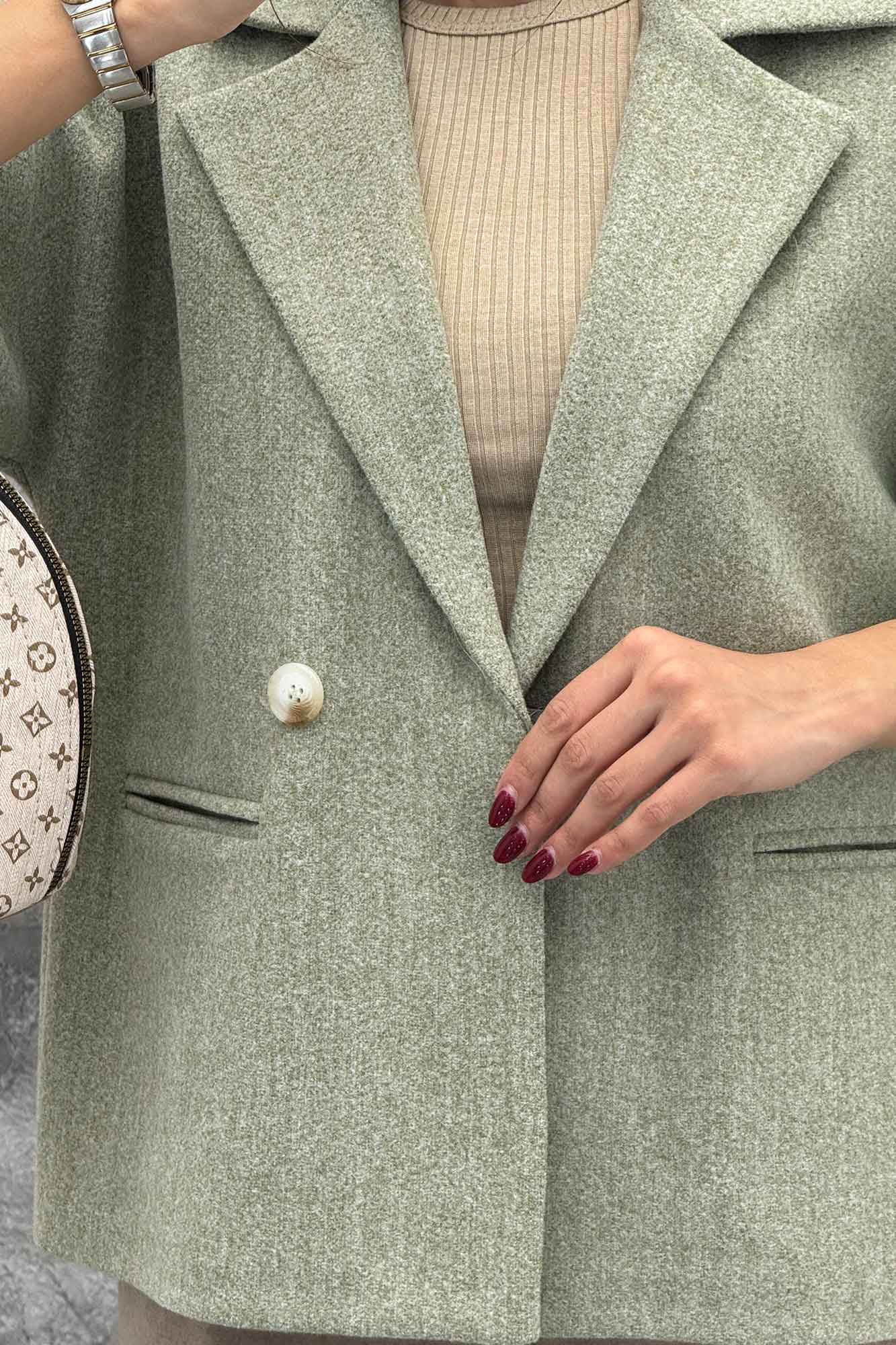 کت آستین سه رب فوتر دو دکمه