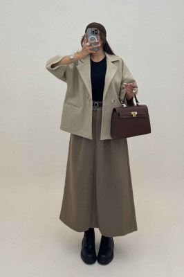 کت آستین سه رب فوتر دو دکمه