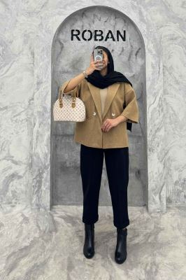 کت آستین سه رب فوتر دو دکمه