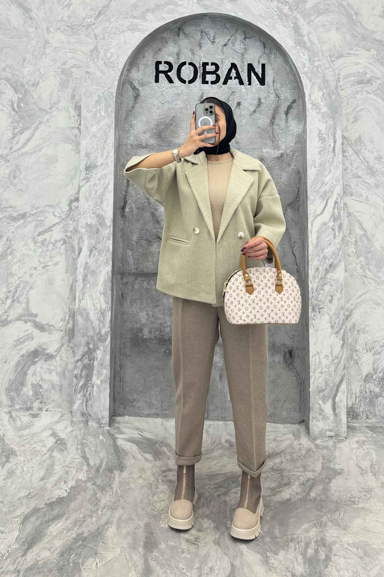 کت آستین سه رب فوتر دو دکمه