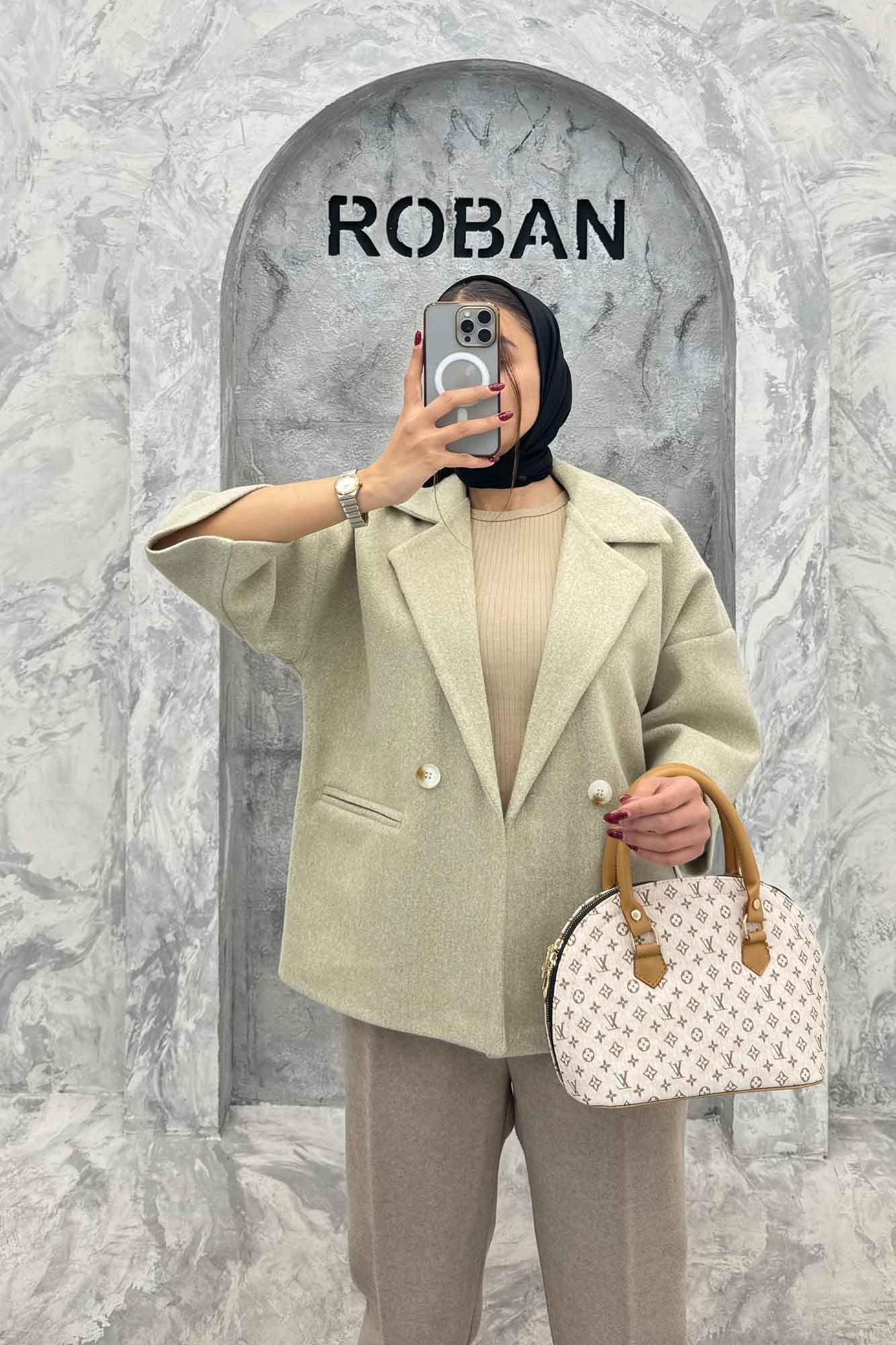 کت آستین سه رب فوتر دو دکمه