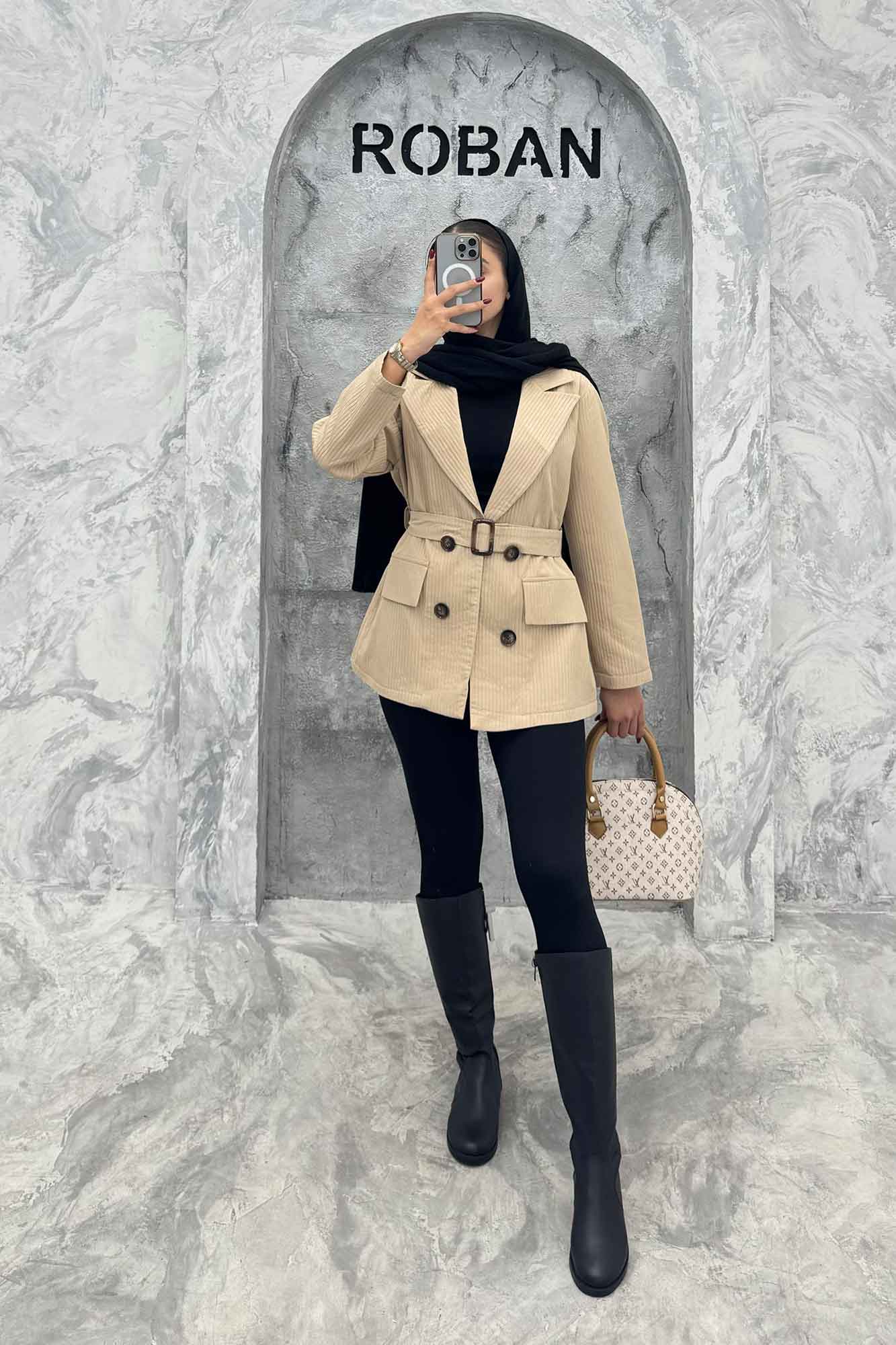 کت ملبورن پیلیسه آستردار چهار دکمه