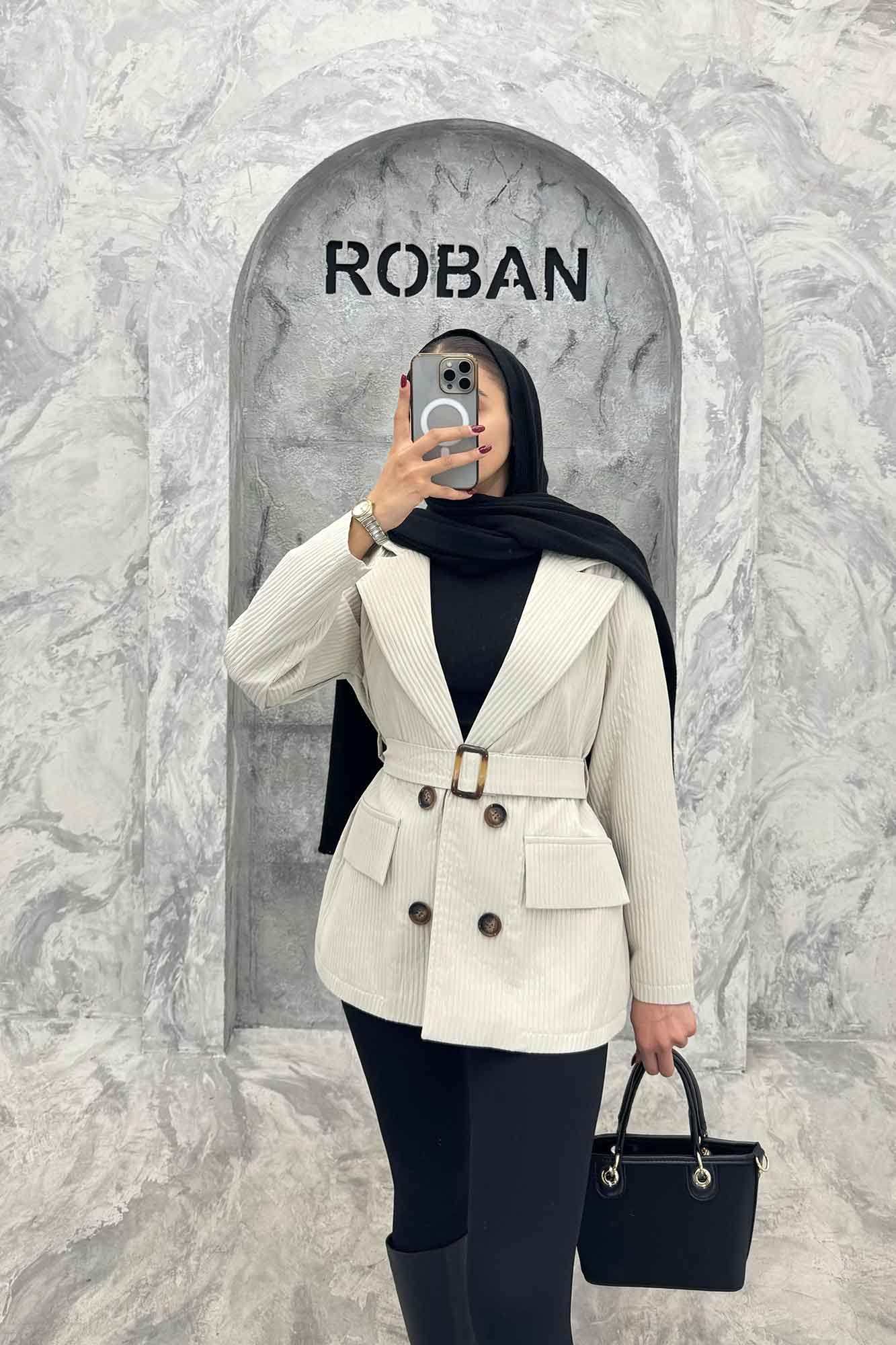 کت ملبورن پیلیسه آستردار چهار دکمه