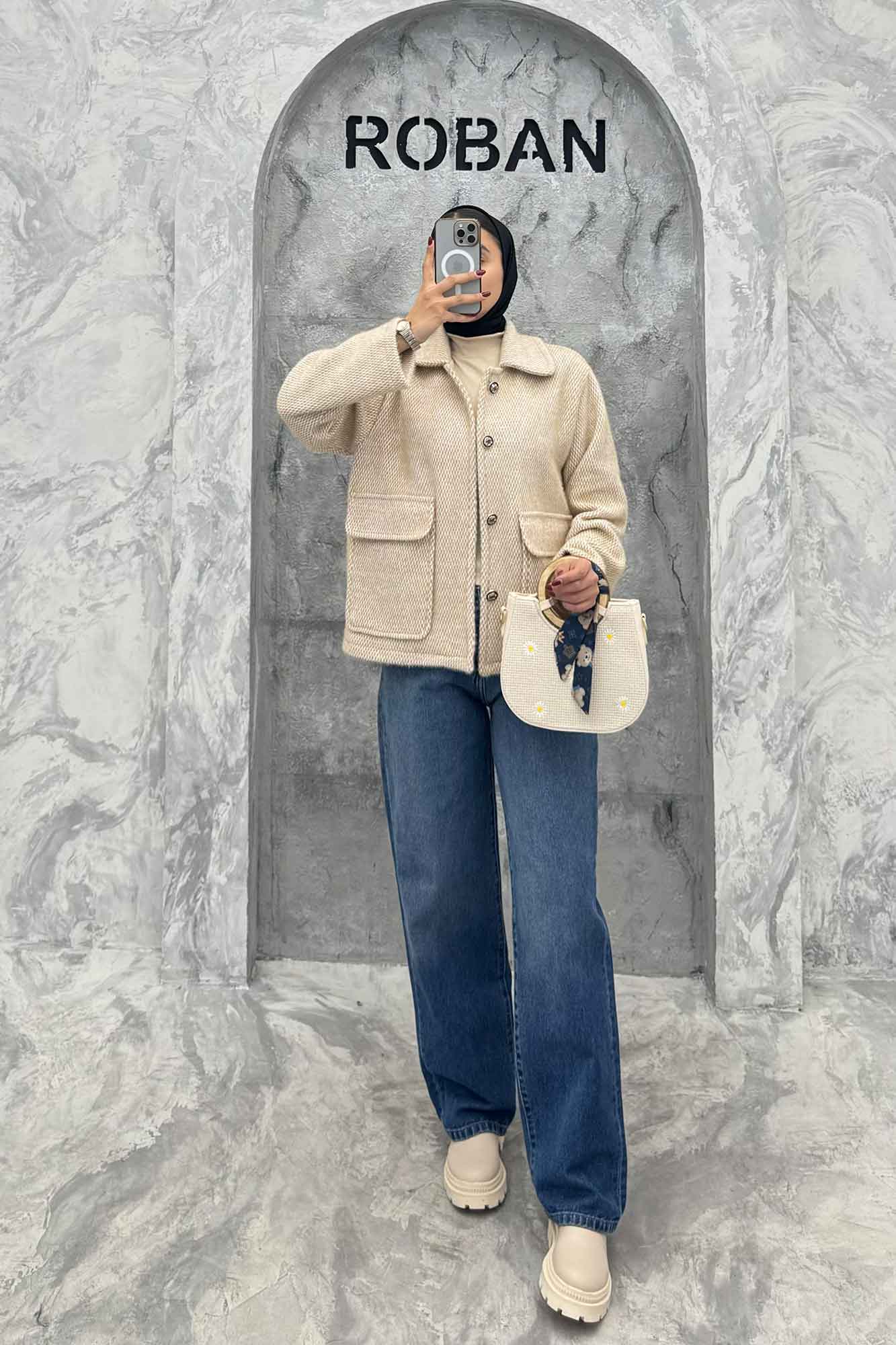 کت دو جیب پاکتی لمزور آستردار HONEY