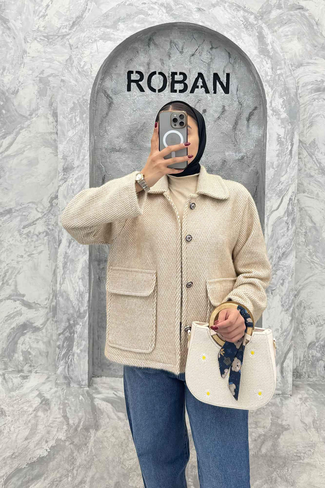 کت دو جیب پاکتی لمزور آستردار HONEY