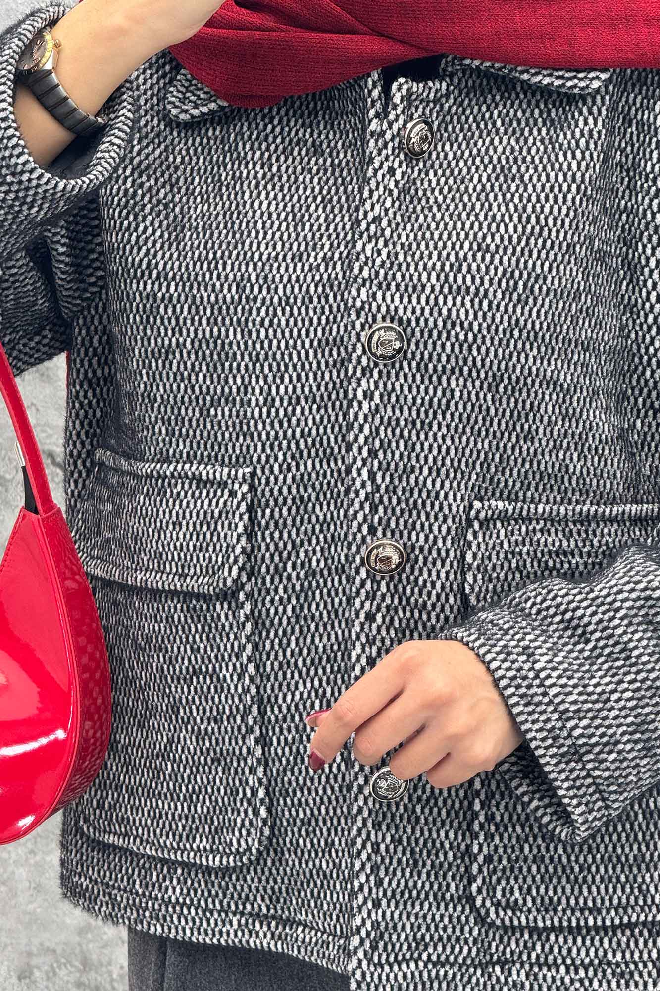 کت دو جیب پاکتی لمزور آستردار HONEY