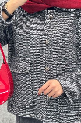 کت دو جیب پاکتی لمزور آستردار HONEY