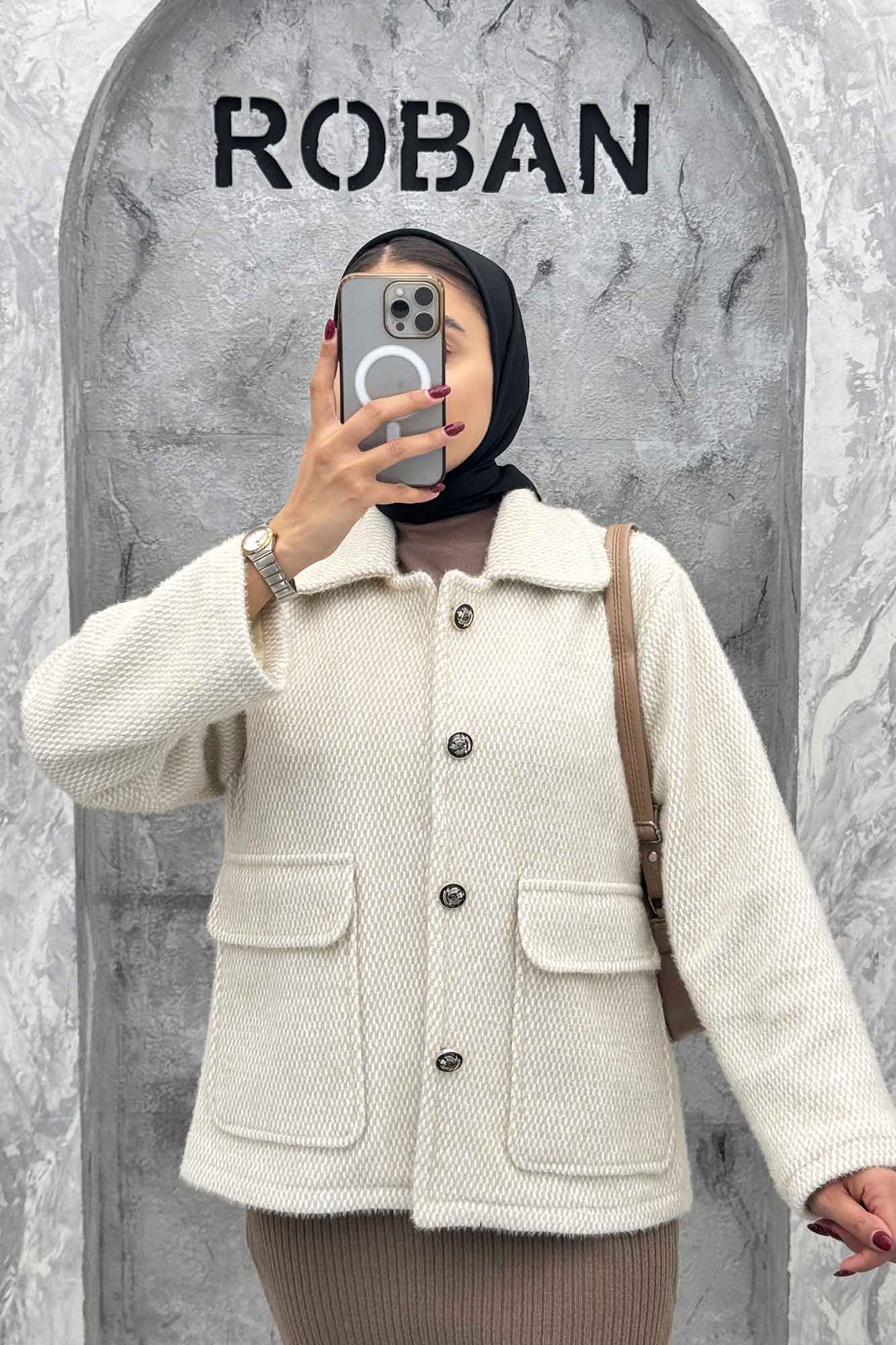 کت دو جیب پاکتی لمزور آستردار HONEY