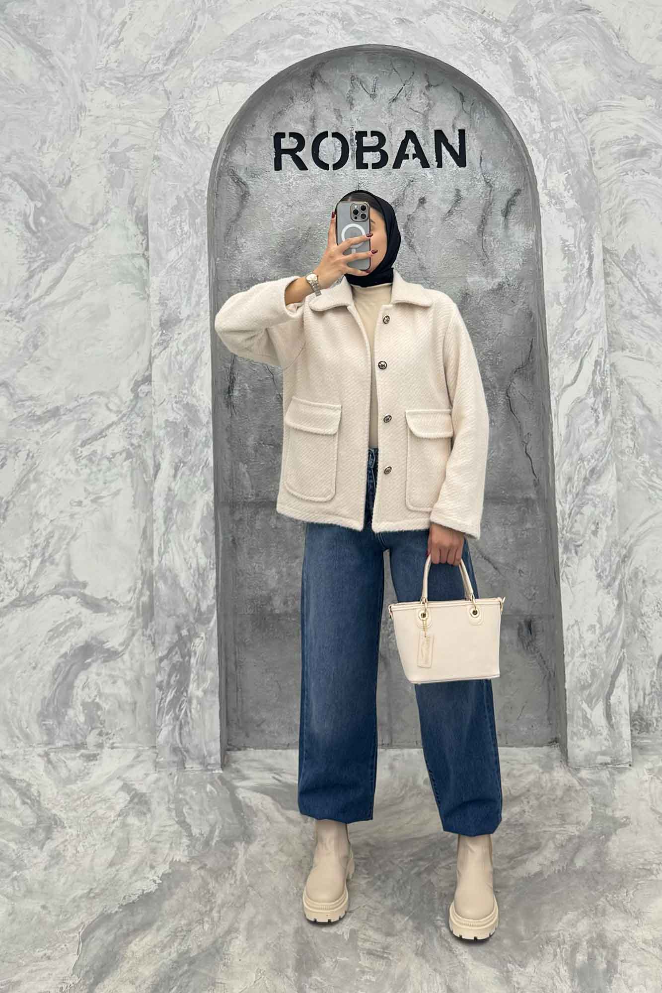 کت دو جیب پاکتی لمزور آستردار HONEY