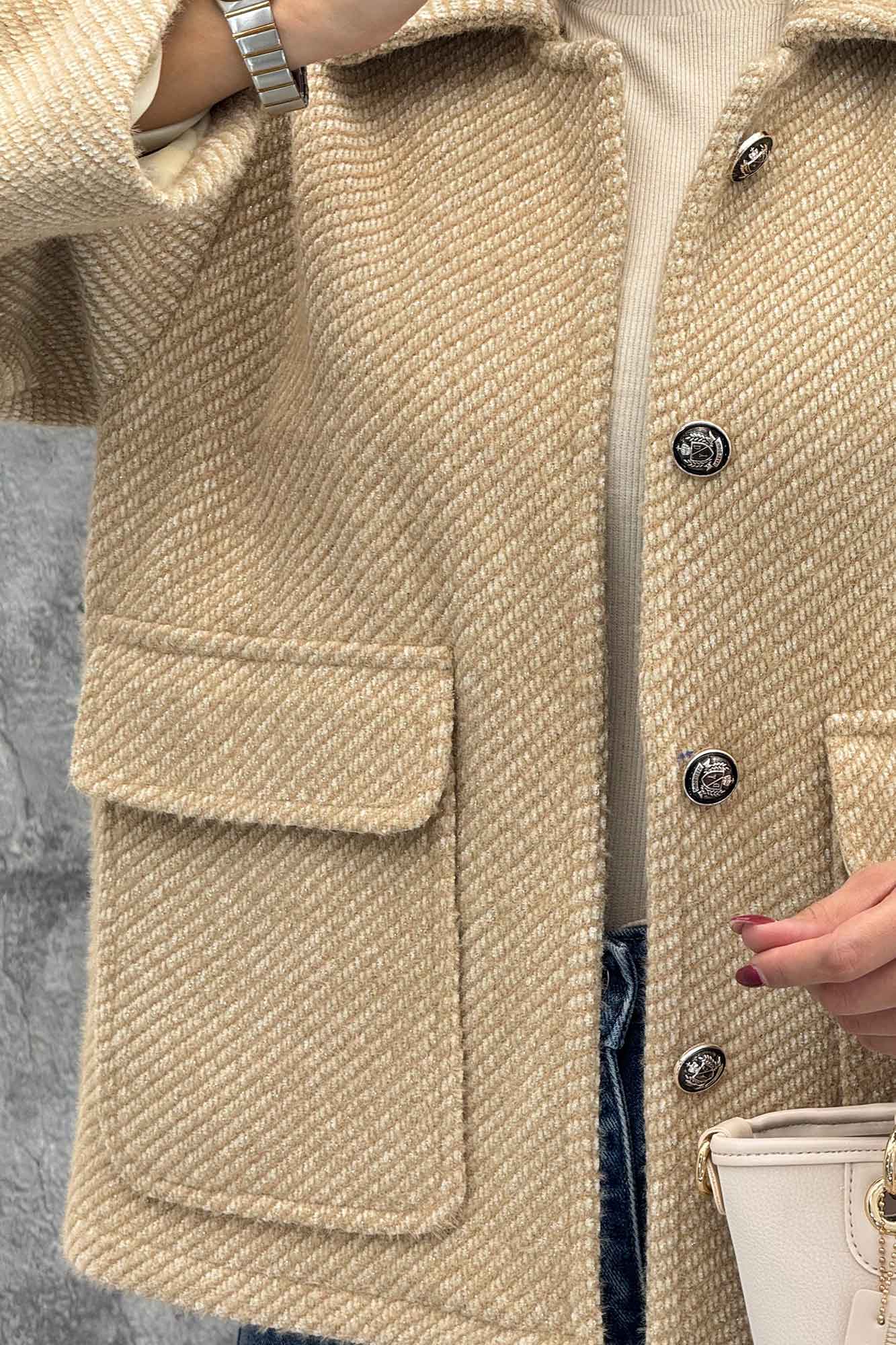 کت دو جیب پاکتی لمزور آستردار HONEY