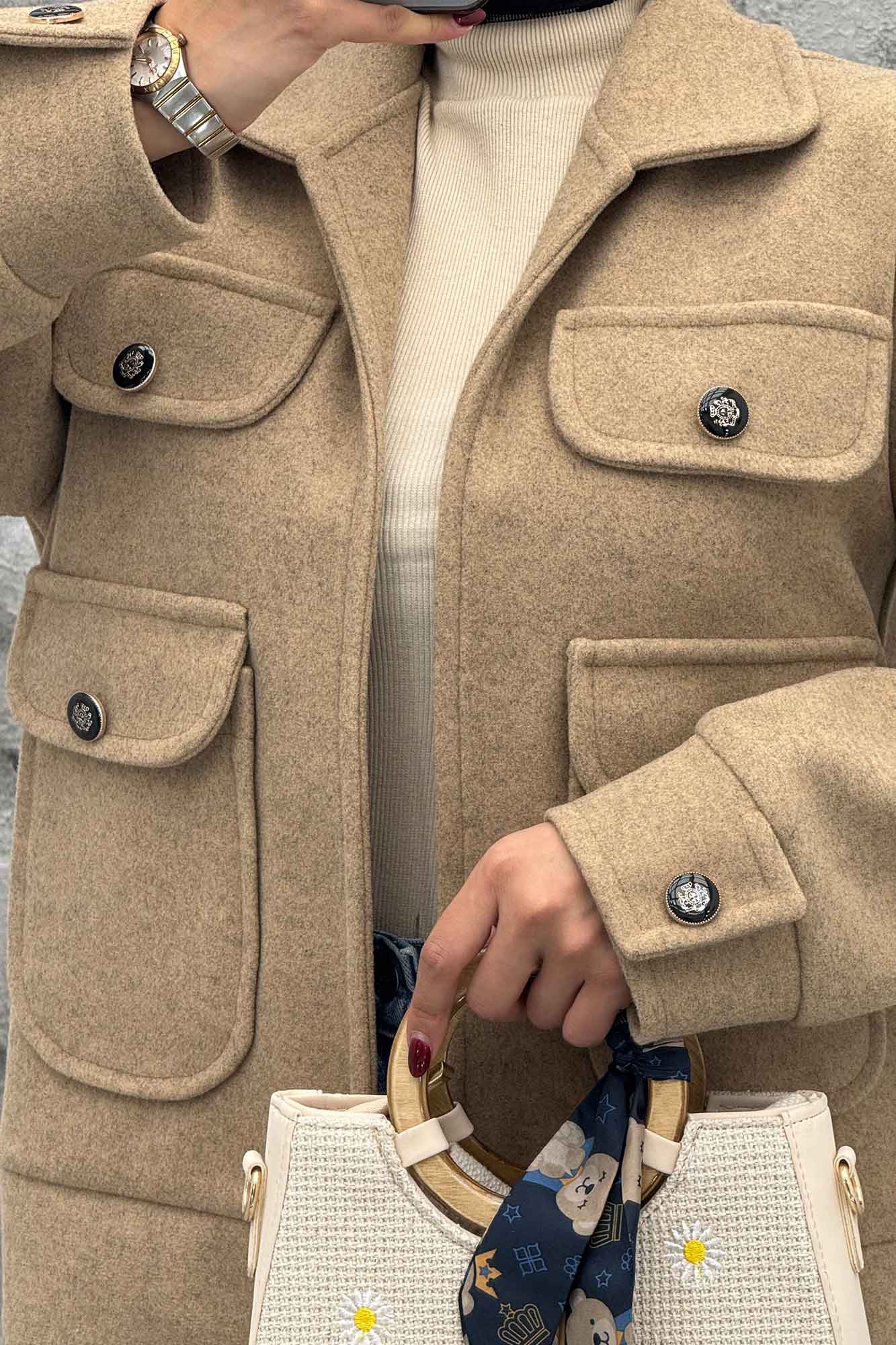 JACKET زنانه فوتر چهار جیب