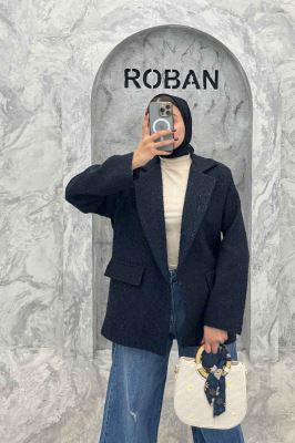 پالتو یقه انگلیسی توییت پشمی آستردار