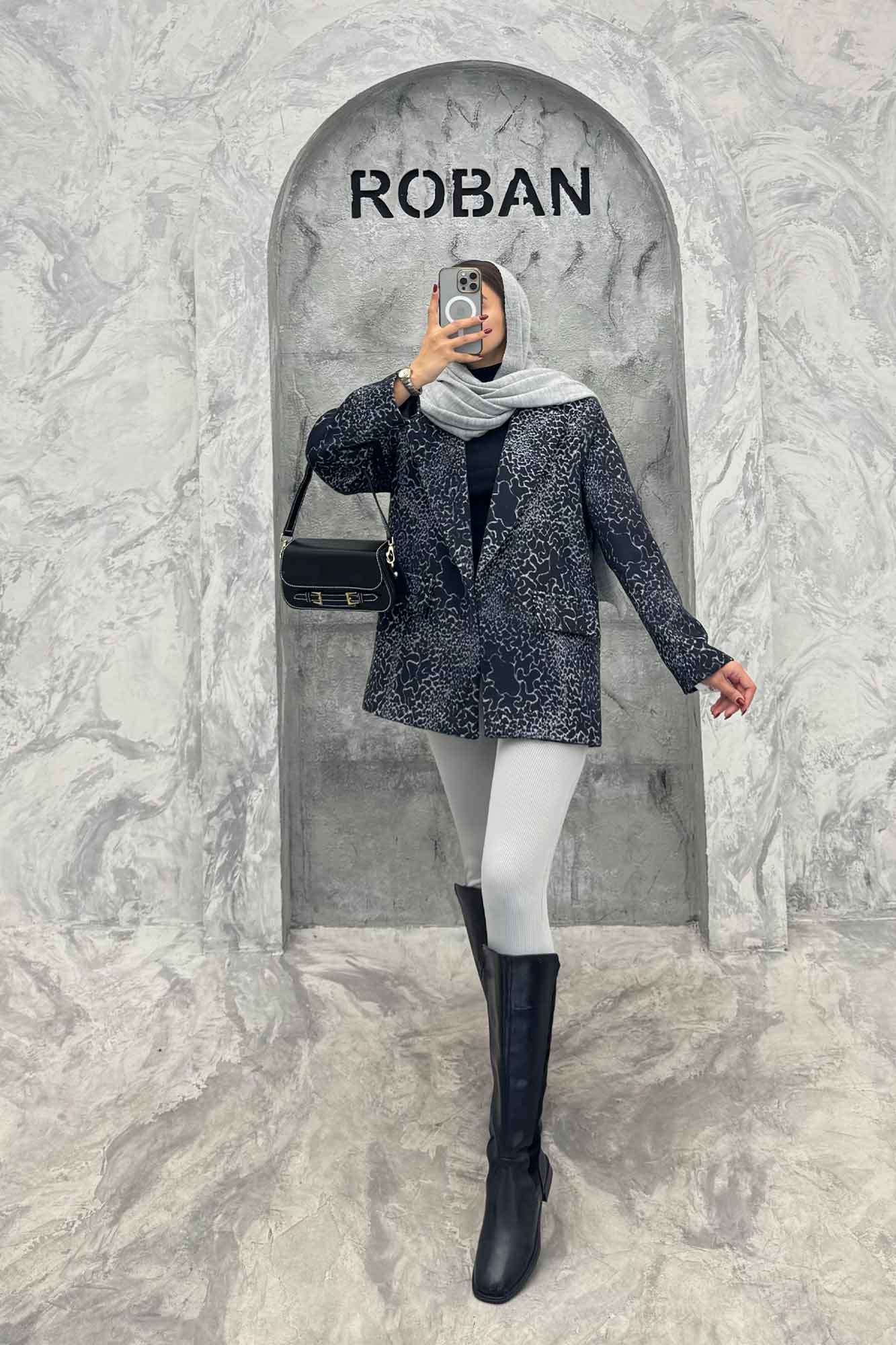 پالتو یقه انگلیسی توییت پشمی آستردار