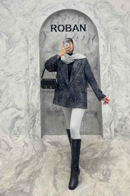 پالتو یقه انگلیسی توییت پشمی آستردار