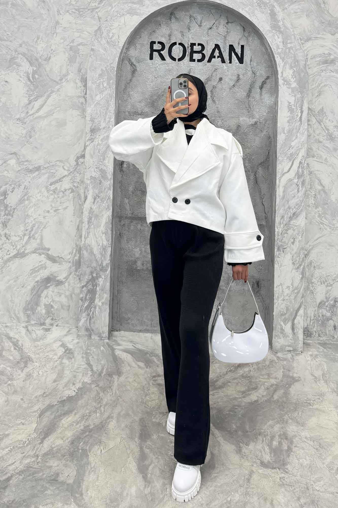 کت فوتر آستردار یقه انگلیسی پهن