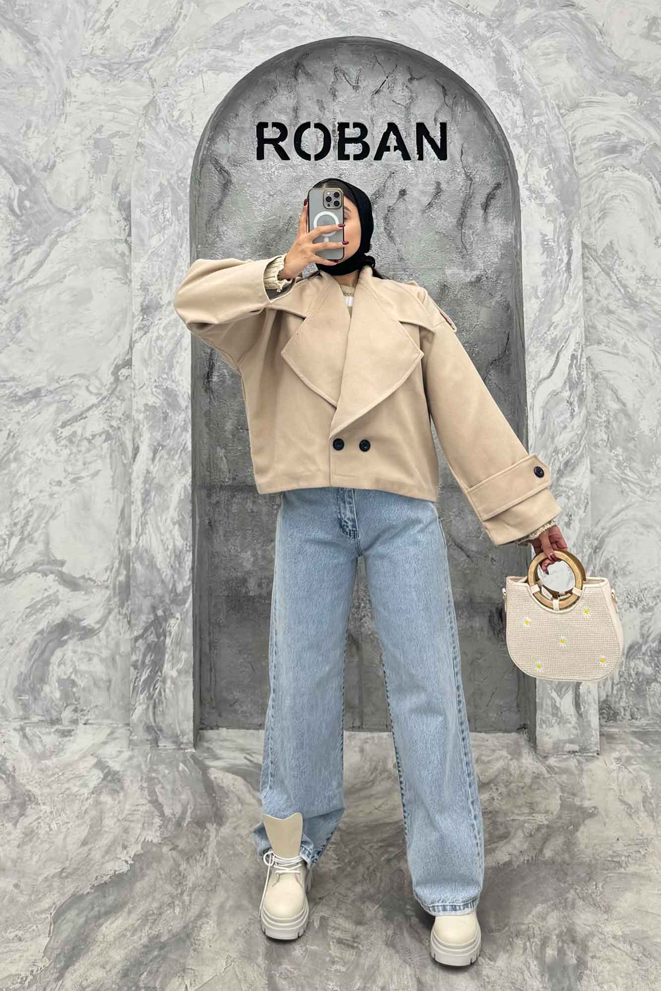 کت فوتر آستردار یقه انگلیسی پهن