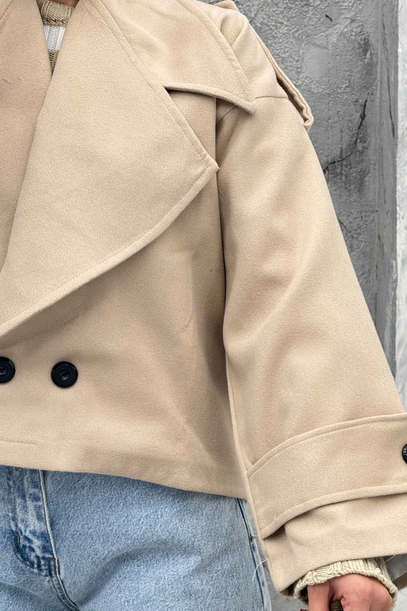 کت فوتر آستردار یقه انگلیسی پهن