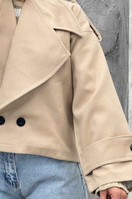 کت فوتر آستردار یقه انگلیسی پهن