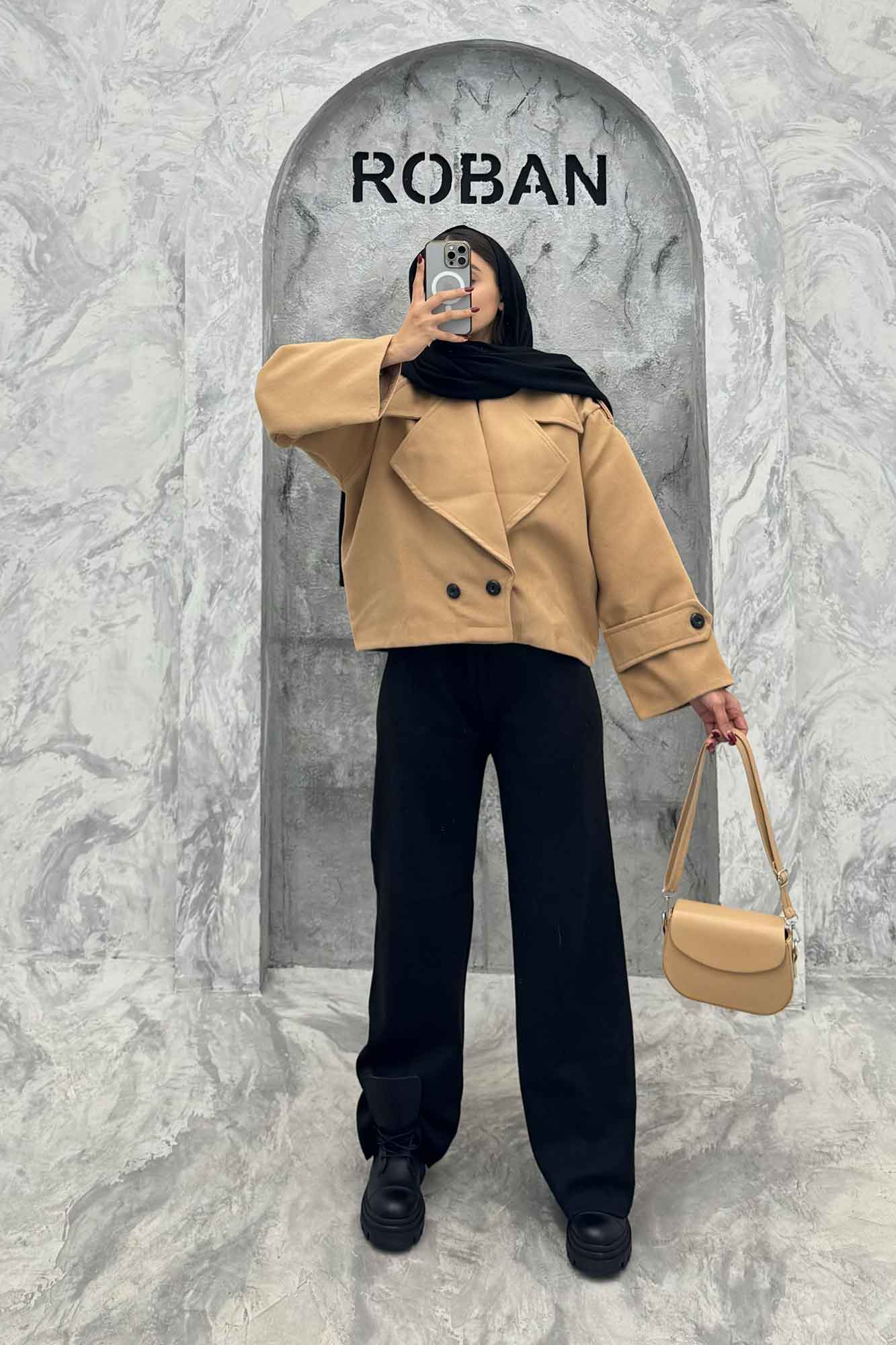 کت فوتر آستردار یقه انگلیسی پهن