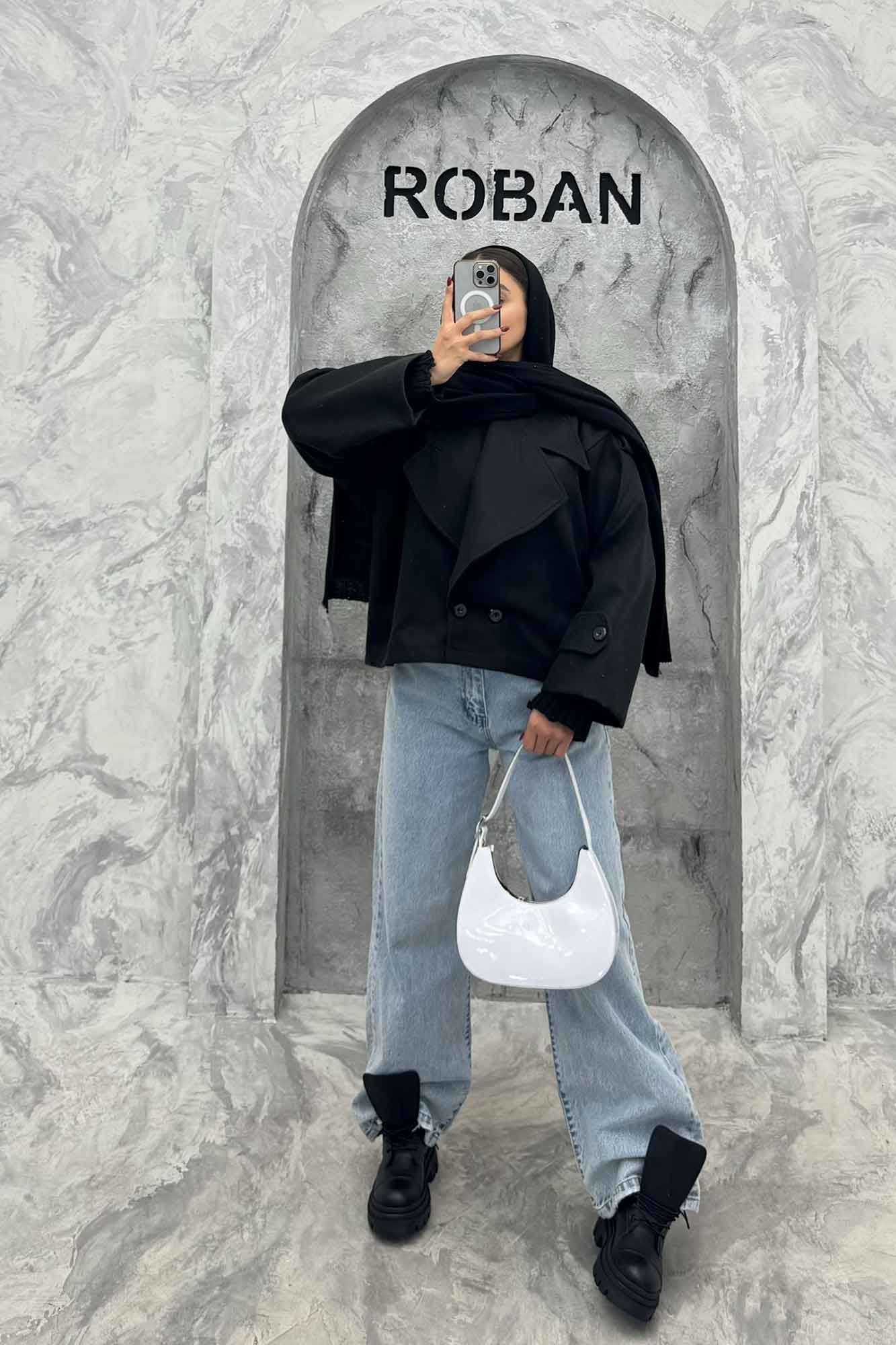 کت فوتر آستردار یقه انگلیسی پهن