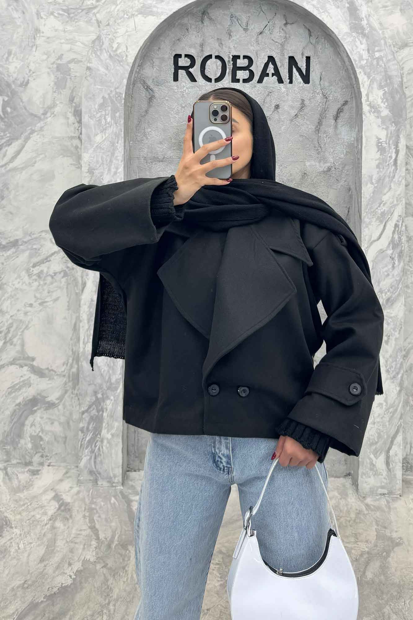 کت فوتر آستردار یقه انگلیسی پهن