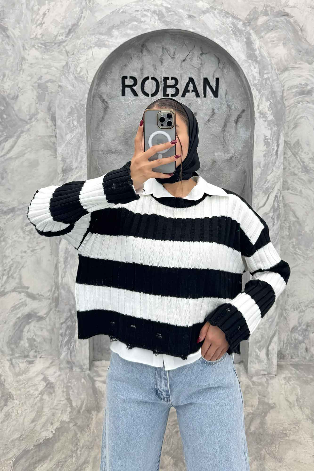 بلوز کوتاه بافت پایین زاپدار