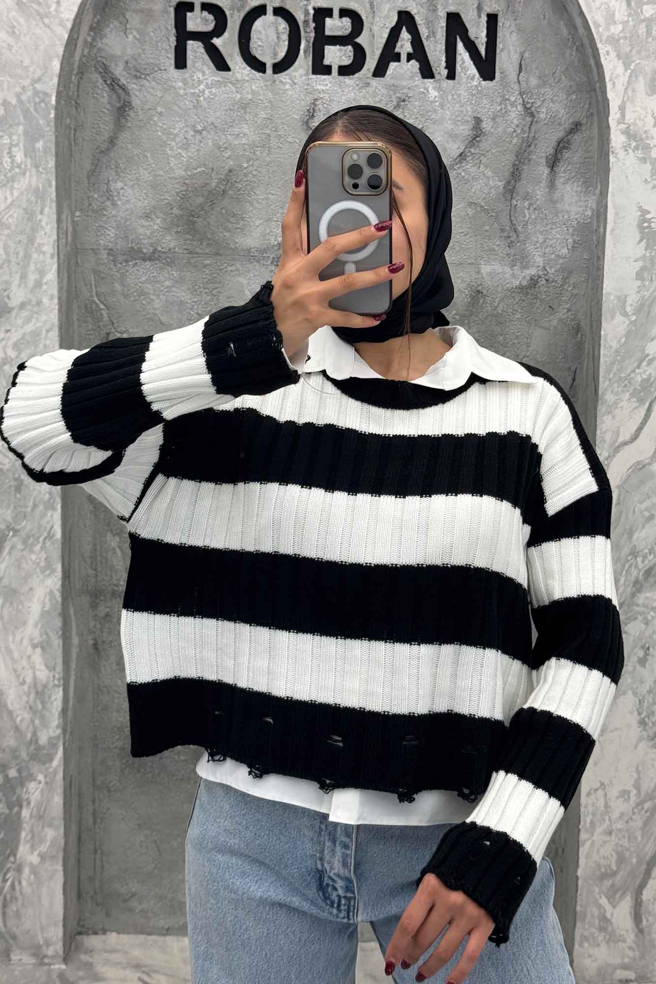 بلوز کوتاه بافت پایین زاپدار