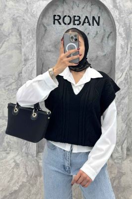 ژیله بافت یقه هفت طرح دار