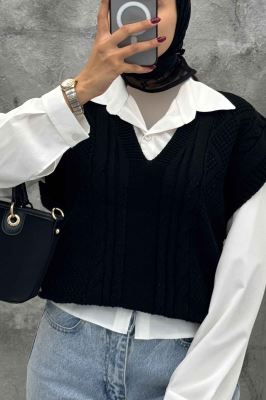 ژیله بافت یقه هفت طرح دار