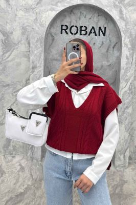 ژیله بافت یقه هفت طرح دار