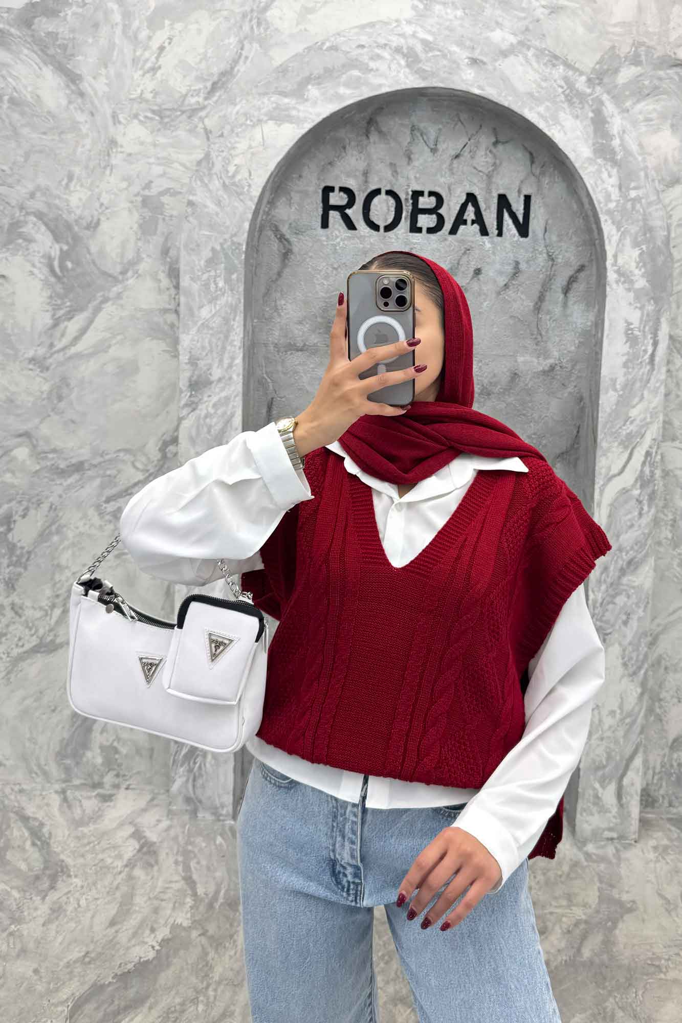 ژیله بافت یقه هفت طرح دار