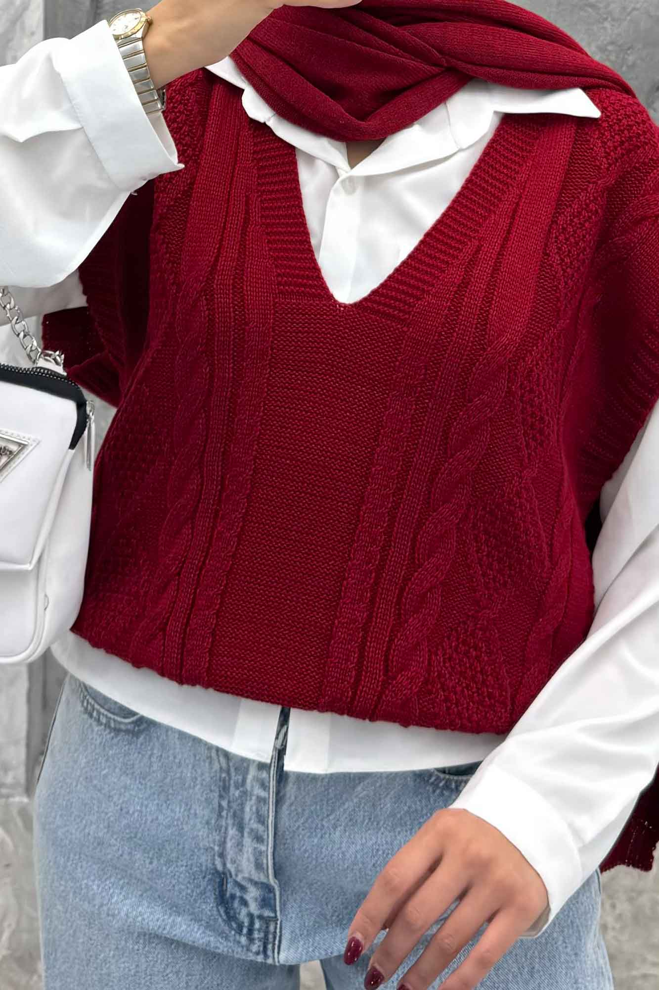 ژیله بافت یقه هفت طرح دار