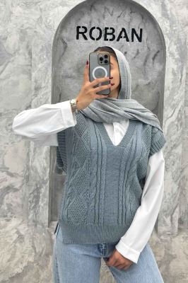 ژیله بافت یقه هفت طرح دار