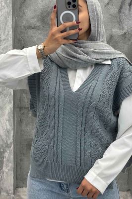 ژیله بافت یقه هفت طرح دار