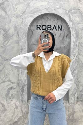 ژیله بافت یقه هفت طرح دار