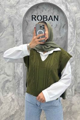 ژیله بافت یقه هفت طرح دار