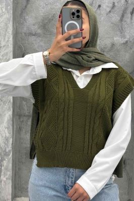 ژیله بافت یقه هفت طرح دار