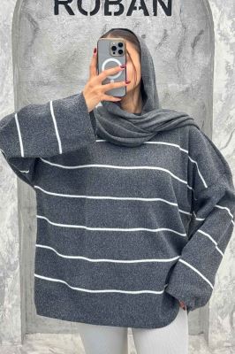 بلوز تک راه راه یقه گرد